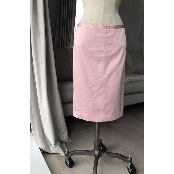 BCBG maxazria Pencil skirt pink blush 2 over knee Career dressy Lined Slit - Picture 1 of 9